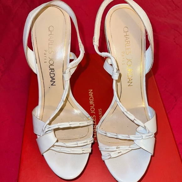 Charles Jourdan Heels - White/Gray - Picture 1 of 8